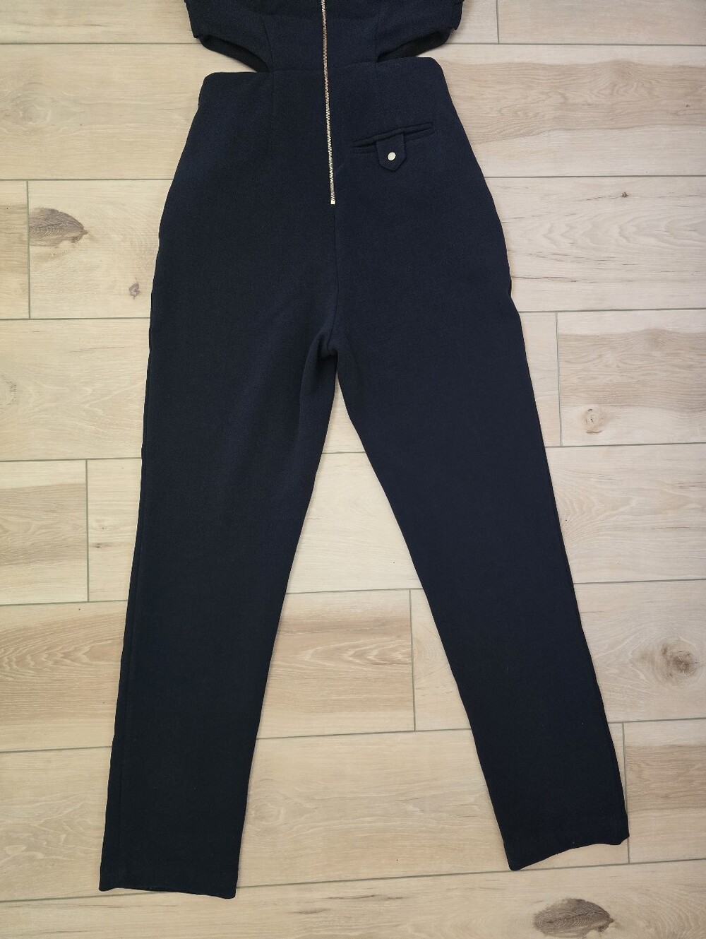 Self-Portrait Navy Chain-Accent Cutout Jumpsuit - Picture 7 of 10
